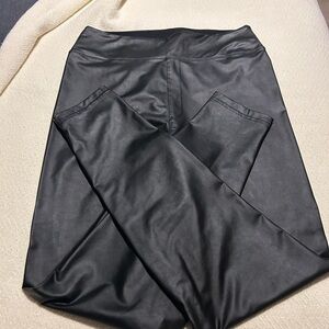 aerie Black Faux Leather High-Rise Leggings
